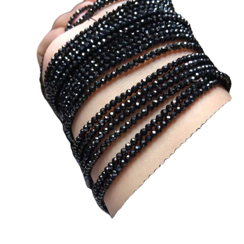 Μαύρες χάντρες σπίνελ με όψεις φάσετ, ιριδίζουσα επίστρωση, ημιτελή κρυστάλλινα κοσμήματα