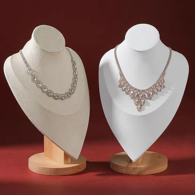 Ξύλινο στήριγμα επίδειξης κολιετών για γραφείο – βάση κοσμημάτων, φορητό, μονοεπίπεδη, απλός μοντέρνος σχεδιασμός