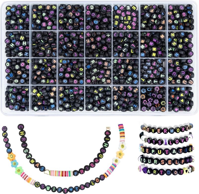 Σετ DIY Κοσμημάτων για Παιδιά — Πλαστικές Χάντρες και Χάντρες Γράμματος, Αξεσουάρ σε Κουτί, Φιλική προς το Περιβάλλον Παραγωγή, Φυσικό Στυλ