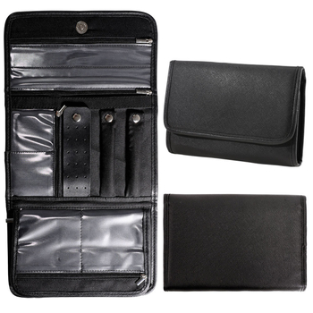 Τσάντα αποθήκευσης κοσμημάτων με θήκες, αναδιπλούμενος σχεδιασμός; PU υλικό; ανθεκτική στη σκόνη; κατάλληλη για ταξίδια; μοντέλο HS0015