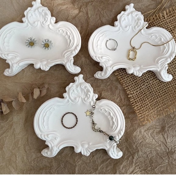 Γύψινη πλάκα επίδειξης κοσμημάτων με ρετρό γαλλικό ανάγλυφο, καλλιτεχνικό στυλ