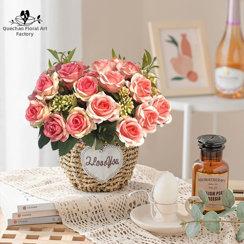 Изкуствени рози – копринени цветя, ръчно изработени, Nordic серия, 960 броя в опаковка