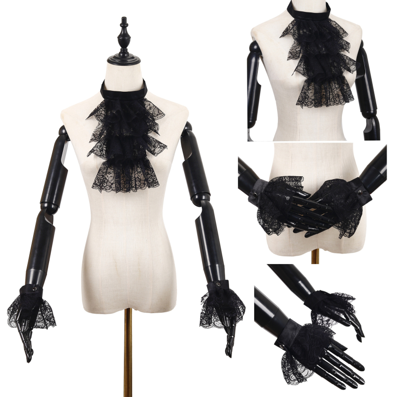 Δαντελένιο ράφ κολάρο, ρετρό στυλ παλάτιου, μοτίβο Raff, επένδυση πολυεστέρα, φωτογραφικά αξεσουάρ για Halloween και κλόουν του τσίρκου, Άνοιξη 2025