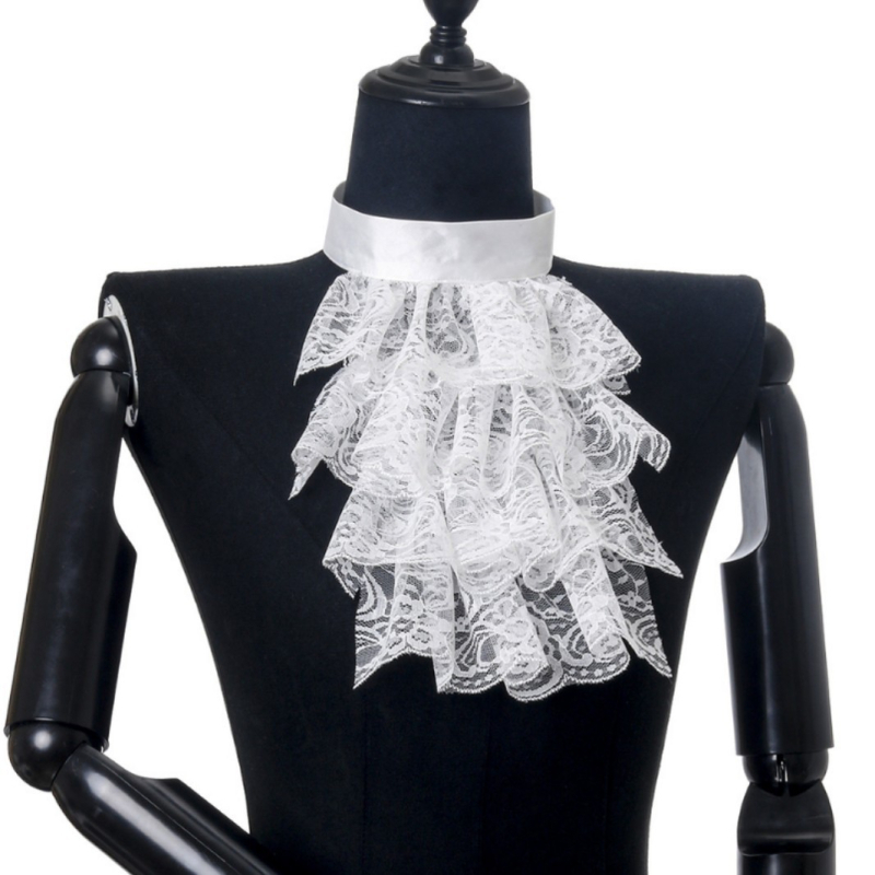 Δαντελένιο ράφ κολάρο, ρετρό στυλ παλάτιου, μοτίβο Raff, επένδυση πολυεστέρα, φωτογραφικά αξεσουάρ για Halloween και κλόουν του τσίρκου, Άνοιξη 2025