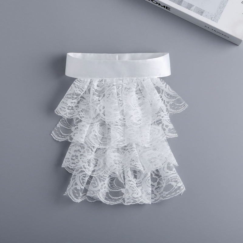 Δαντελένιο ράφ κολάρο, ρετρό στυλ παλάτιου, μοτίβο Raff, επένδυση πολυεστέρα, φωτογραφικά αξεσουάρ για Halloween και κλόουν του τσίρκου, Άνοιξη 2025