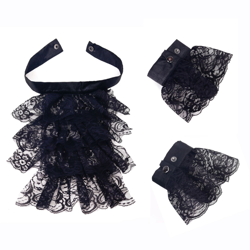 Δαντελένιο ράφ κολάρο, ρετρό στυλ παλάτιου, μοτίβο Raff, επένδυση πολυεστέρα, φωτογραφικά αξεσουάρ για Halloween και κλόουν του τσίρκου, Άνοιξη 2025