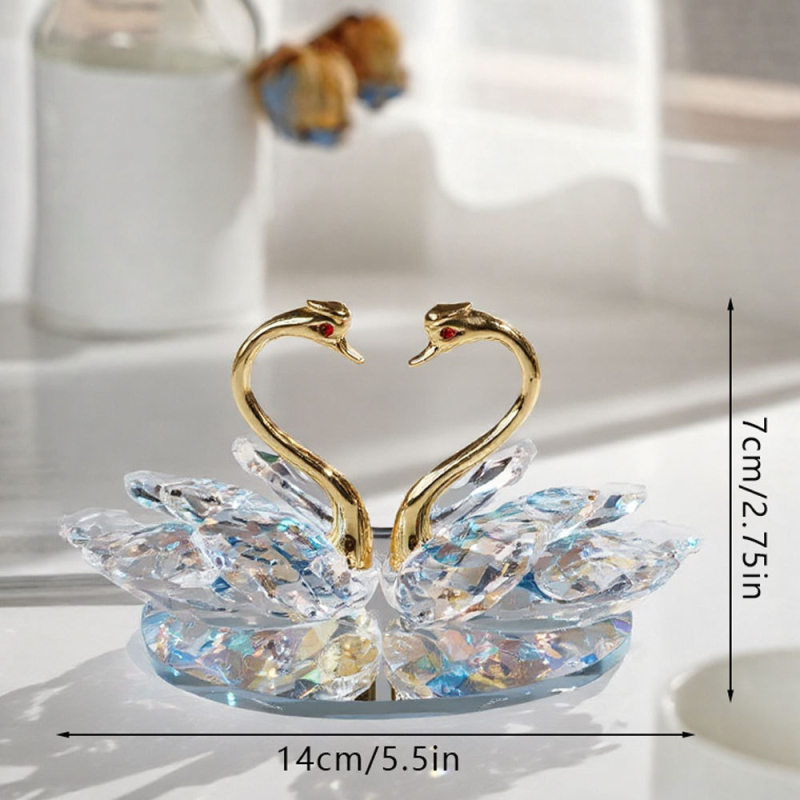 Κρυστάλλινο αγαλματάκι κύκνου για διακόσμηση σπιτιού, μάρκα Qiannuo, κατηγορία Ζώα, με συσκευασία δώρου