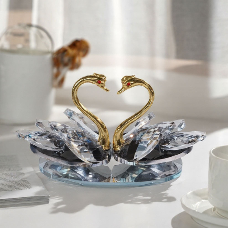 Κρυστάλλινο αγαλματάκι κύκνου για διακόσμηση σπιτιού, μάρκα Qiannuo, κατηγορία Ζώα, με συσκευασία δώρου