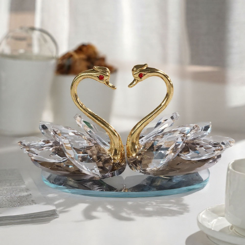 Κρυστάλλινο αγαλματάκι κύκνου για διακόσμηση σπιτιού, μάρκα Qiannuo, κατηγορία Ζώα, με συσκευασία δώρου