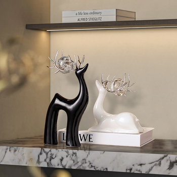 Κεραμική φιγούρα ελαφιού για σαλόνι – απλός μοντέρνος σχεδιασμός, χειροποίητο, έτοιμο διακοσμητικό δώρο