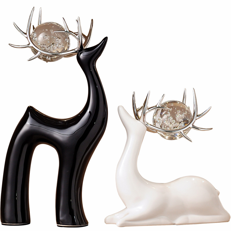 Κεραμική φιγούρα ελαφιού για σαλόνι – απλός μοντέρνος σχεδιασμός, χειροποίητο, έτοιμο διακοσμητικό δώρο