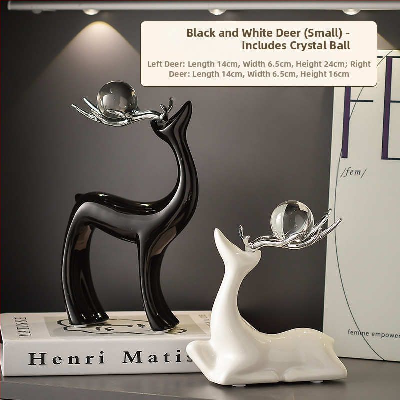 Κεραμική φιγούρα ελαφιού για σαλόνι – απλός μοντέρνος σχεδιασμός, χειροποίητο, έτοιμο διακοσμητικό δώρο