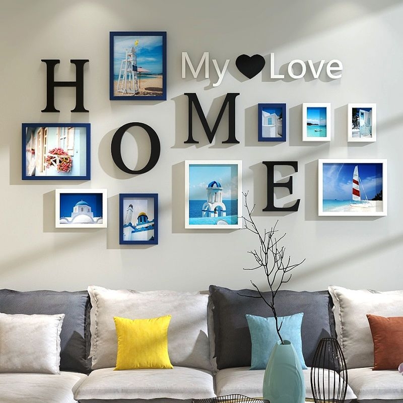 Σετ κορνίζες φωτογραφιών τοίχου για ανάρτηση χωρίς τρύπες — μοντέρνο Nordic στυλ, ασύμμετρο σχήμα, φινίρισμα με φούρνο, για σαλόνι και υπνοδωμάτιο