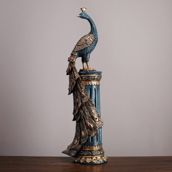 Ornament păun din rășină — EAZOM, stil chinezesc, categorie animale, ambalaj din carton