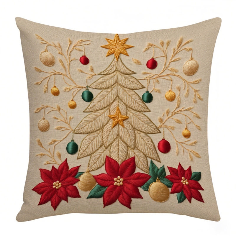 Θήκη μαξιλαριού από κοντό βελούδο, φεστιβαλικό μοτίβο, εκτυπωμένο σχέδιο, γέμισμα PP