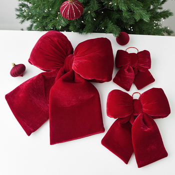 Ornament de brad 3D Bowknot - material flanel, brand Yifan, stil modern simplu, decor de Crăciun