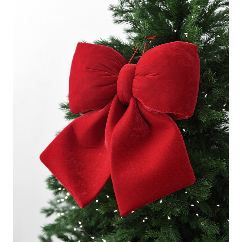 Ornament de brad 3D Bowknot - material flanel, brand Yifan, stil modern simplu, decor de Crăciun