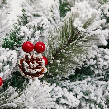 Χριστουγεννιάτικη γιρλάντα από ρατάν με χνουδωτή επικάλυψη και χιονισμένη σκηνή, PVC