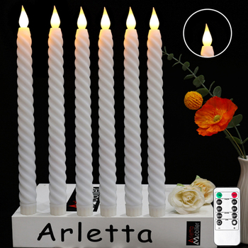 LED електронна свещ на дълга пръчка, дистанционно управление, спирална форма, пластмасов корпус