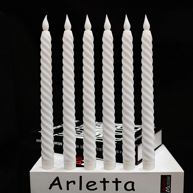 LED електронна свещ на дълга пръчка, дистанционно управление, спирална форма, пластмасов корпус