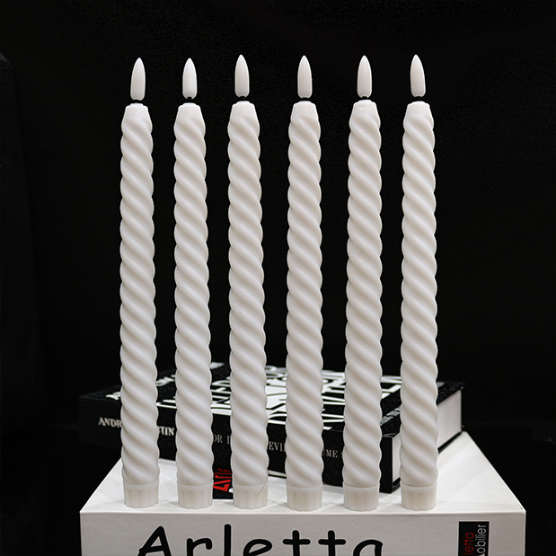 LED електронна свещ на дълга пръчка, дистанционно управление, спирална форма, пластмасов корпус