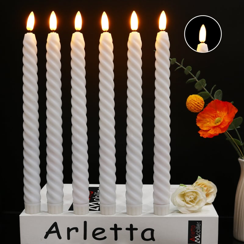 LED електронна свещ на дълга пръчка, дистанционно управление, спирална форма, пластмасов корпус