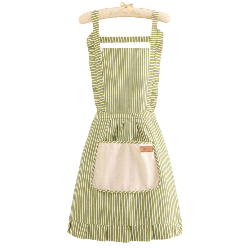 Virtuves priekšauts no kokvilnas un lina, svītrainas, bez piedurknēm, izturīgs pret traipiem, moderns un vienkāršs stils