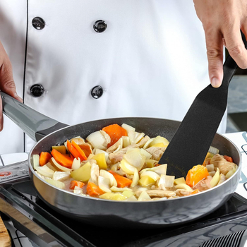 Set din silicon pentru bucătărie – 2 piese, spatulă și lingură, mâner din silicon, rezistent la temperaturi înalte, antiaderent