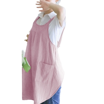 Ποδιά – λινή, ιαπωνικού στυλ, χωρίς μανίκια, ανθεκτική στη βρωμιά (λινό; ιαπωνικού στυλ; χωρίς μανίκια; ανθεκτική στη βρωμιά)