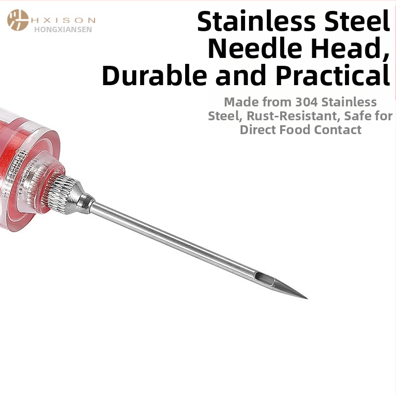 Инжектор за марината за месо с 3 игли (неръждаема стомана; лого отпечатано; марка Hong Xiansen)