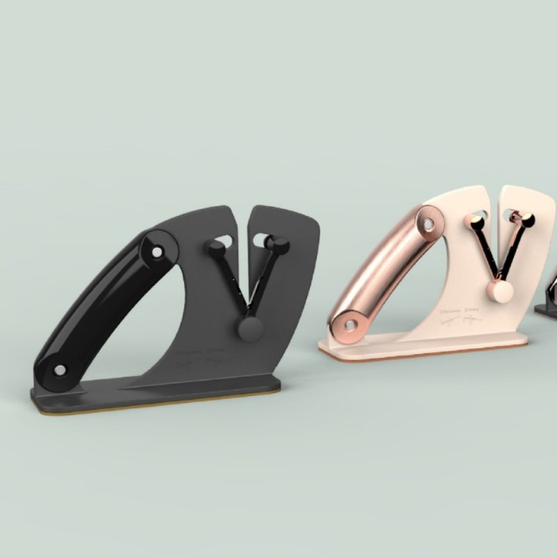 RISAM 2-ių-1 peilių ašiklis virtuvės peiliams ir žirklėms – deimantiniai šlifuotuvai, šiuolaikiškas minimalistinis dizainas