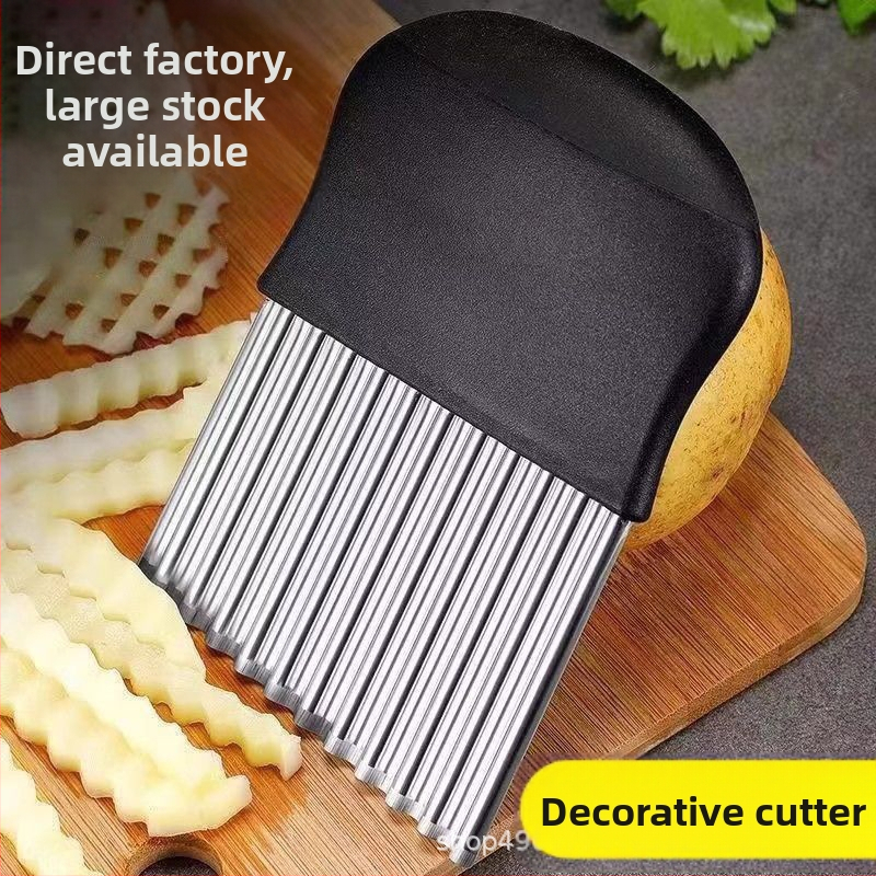 Nerūdijančio plieno banginis peilis daržovių pjaustytuvė – daugiafunkcinis daržovių pjaustytuvė, bulvių tinklelio pjaustymas ir gėlės pjovimas; Mangdu ženklas; apdorojimo pritaikymas; spausdintas logotipas.