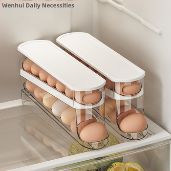 Ράφι αποθήκευσης αυγών για πόρτα ψυγείου — συρόμενο αυτόματο δοχείο, PET υλικό, μάρκα Wenhui