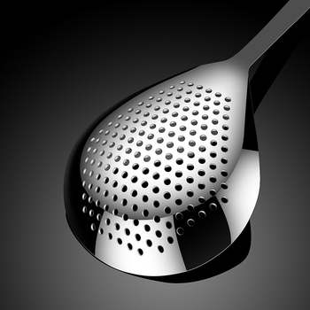 Κουτάλι μαγειρικής από ανοξείδωτο ατσάλι με προστασία από εγκαύματα, προσαρμοσμένο λογότυπο, σύγχρονο στυλ