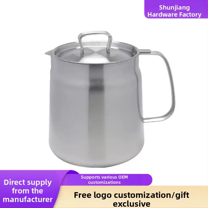 304 nerūdijančio plieno aliejaus filtravimo puodas, namų aliejaus saugojimo indas su dangčiu ir filtru, tinkamas pilimui aliejaus ir aliejaus šepetėliui