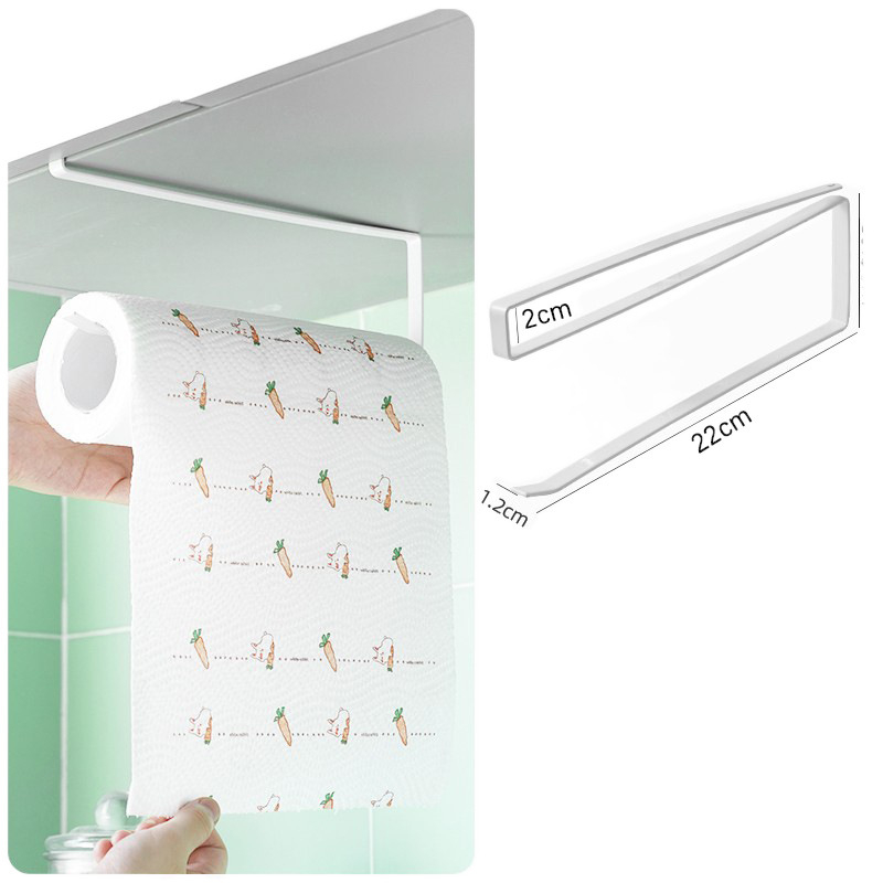 Pakabintas virtuvės popieriaus laikiklis be gręžimo, kvadratinis dizainas (Be gręžimo; Pakabos strypas; Popieriaus ritiniai ir plėvelė)