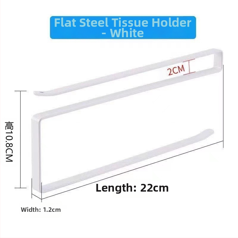Pakabintas virtuvės popieriaus laikiklis be gręžimo, kvadratinis dizainas (Be gręžimo; Pakabos strypas; Popieriaus ritiniai ir plėvelė)