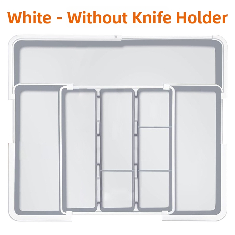 Izvelkams virtuves ēdienu piederumu organizators atvilktnei — iebūvēts, vienkāršs un mūsdienīgs stils, modelis 8045, PP/ABS