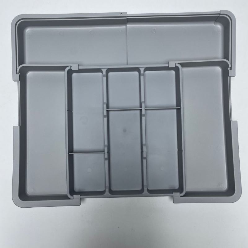 Izvelkams virtuves ēdienu piederumu organizators atvilktnei — iebūvēts, vienkāršs un mūsdienīgs stils, modelis 8045, PP/ABS