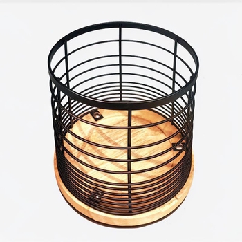 Ροταριζόμενο επιτραπέζιο ράφι για μαγειρικά σκεύη — Ατσάλι άνθρακα, 1 επίπεδο, Πολυλειτουργική αποθήκευση