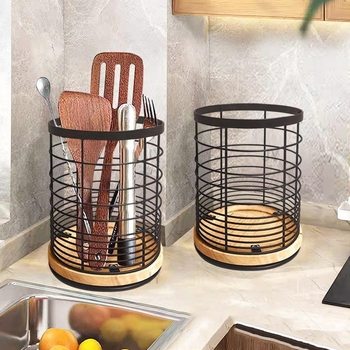 Ροταριζόμενο επιτραπέζιο ράφι για μαγειρικά σκεύη — Ατσάλι άνθρακα, 1 επίπεδο, Πολυλειτουργική αποθήκευση