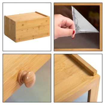 Crisper Box, Υλικό Nanzhu, Τετράγωνο σχήμα, Χωρητικότητα 2.1–3L, Σετ 4 τεμαχίων, 1 επίπεδο