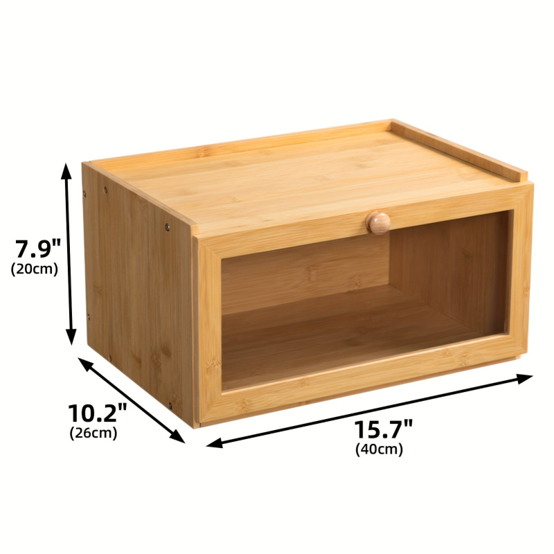 Crisper Box, Υλικό Nanzhu, Τετράγωνο σχήμα, Χωρητικότητα 2.1–3L, Σετ 4 τεμαχίων, 1 επίπεδο