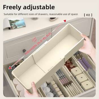 Οργανωτής Μακιγιάζ Συρταριού με Ρυθμιζόμενους Διαχωριστές και Θήκη για Κραγιόν – Πλαστικό, 1 επίπεδο, Επιτραπέζια Αποθήκευση