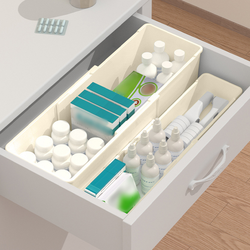 Οργανωτής Μακιγιάζ Συρταριού με Ρυθμιζόμενους Διαχωριστές και Θήκη για Κραγιόν – Πλαστικό, 1 επίπεδο, Επιτραπέζια Αποθήκευση