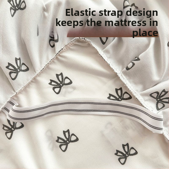 Donglei ελαστικό σεντόνι στρώματος, πολυεστέρας, ριγέ ταϊ-ντάι εκτύπωση, απλό ύφασμα, στυλ πριγκίπισσα/κορεάτικο