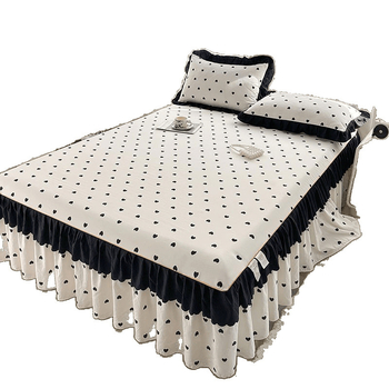 Donglei ελαστικό σεντόνι στρώματος, πολυεστέρας, ριγέ ταϊ-ντάι εκτύπωση, απλό ύφασμα, στυλ πριγκίπισσα/κορεάτικο