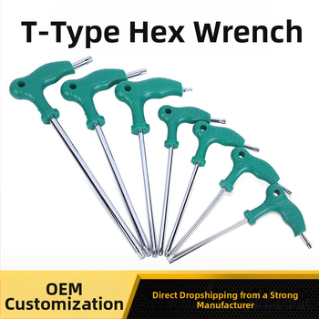 Τ-τύπου εξάγωνο κλειδί, διπλής όψεως με επεκτεινόμενη λαβή από καουτσούκ, εξάγωνη κεφαλή, 45# χάλυβας