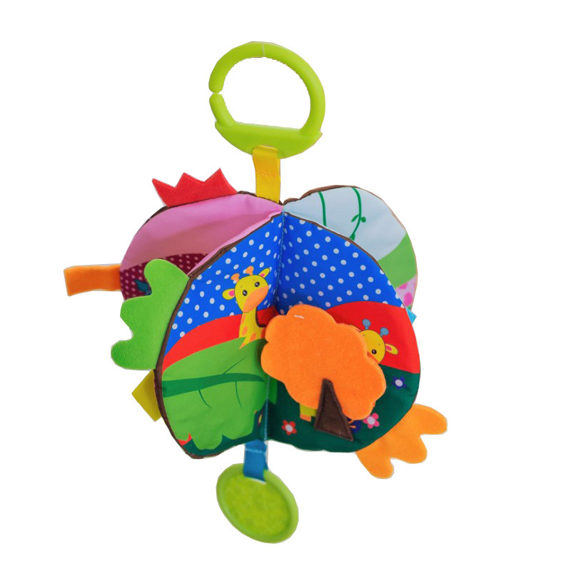 Βρεφικό 3D βιβλίο από ύφασμα με δυνατότητα μασήματος, κρεμάστό στο κρεβάτι, σελίδες με ήχο (0–3 ετών)