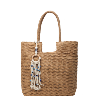 Τσάντα Tote από υφαντό υλικό, αστικός μινιμαλιστικός στυλ, μαγνητικό κούμπωμα, οριζόντιο τετράγωνο σχήμα